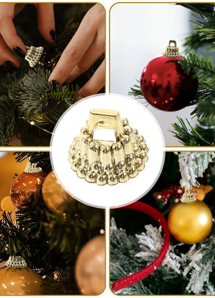 Set di tappi per palline di Natale rotondi da 100 pezzi Set di cappelli decorativi natalizi in argento/oro di ricambio per decorazioni fai da te per l'albero di Natale - riparo82