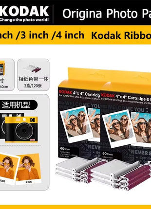 Carta fotografica originale Kodak per stampante fotografica mobile Minishot C210R /C300R/PD460 Nastro speciale Carta fotografica per stampante da 2/3/4 pollici