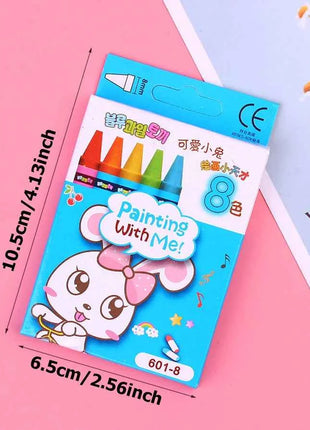 8pcs 8.5cm Boxed Color Crayon Children Painting Art Kits Creative Handmade Drawing Crayon Cute Painting Set Gift for Kids