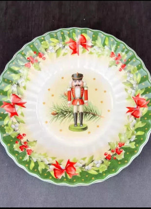 Tesoro tedesco Porcellana dura Giocattolo natalizio Joy Piatto piano multi-angolo Tazza di Natale Piattino Ciotola Candeliere Stili multipli - riparo82