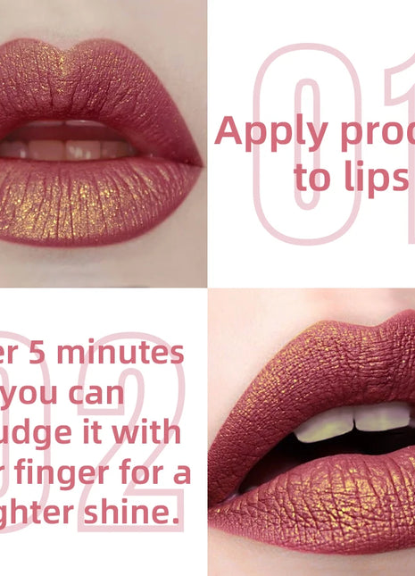 14 Colors Glitter Metallic Lip Glaze Shiny Long Lasting Lip Gloss Waterproof Liquid Lipstick Makeup Lip Oil Lip Tint Gifts for W - Riparo82