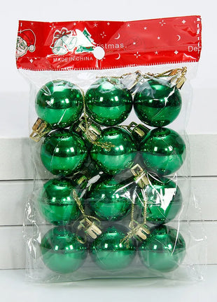 12 pezzi 3 cm palla di Natale ornamento per albero di Natale ciondolo appeso palline glitterate palline decorazione natalizia per la casa regalo di Capodanno - riparo82