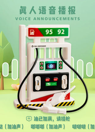 Modello di macchina per il rifornimento della luce e del suono simulato per bambini, giocattolo per l'educazione della prima infanzia, decorazione della scena dell'erogatore di carburante - riparo82