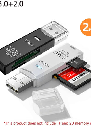 Lettore di schede USB 3.0 multifunzionale 2 in 1Micro SD TFMemoryCardReaderUSBFlashDrive Adattatore per schede per PC Accessori per laptop