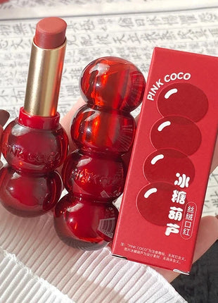 Matte Velvet Lipstick Cute Gourd Shape Easy To Wear Solid Lip Gloss Waterproof Non-stick Cup Lip Tint Korea Makeup Cosmetics - Riparo82