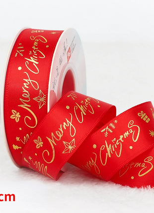 Nastro natalizio stampato da 5 metri Nastro natalizio in poliestere per design fatto a mano Decorazione natalizia Confezione regalo bouquet torta fai da te - riparo82