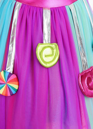 Costume da lecca-lecca arcobaleno per ragazze Abito da principessa Purim Festival Candy Vestido Fantasia Carnevale Compleanno Bambini Fantasia Ali Outfit