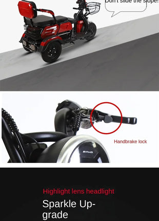 Electric Tricycle, Adult, Elderly, Leisure, Small-scale Home Transport for Children. - Riparo82