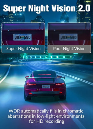 Dash Cam for Cars Camera HD 1080P Video Recorder Dashcam DVR Black Box Dual Lens DVR with Rear View Camera for Vehicle - Riparo82