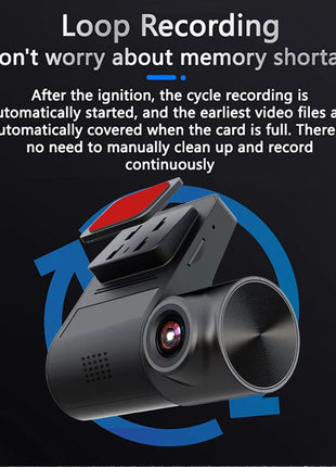 New Double Recording HD Dash Cam Visual angle 130° Super HD 1080P+720P support AR/ADAS driving assistance/fixed electronic dog - Riparo82
