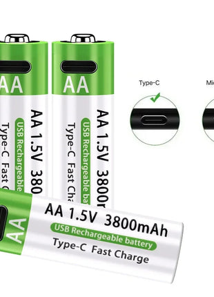 Batterie ricaricabili AA agli ioni di litio LIKEKALA Batterie ricaricabili USB agli ioni di litio 3800 mAh 1,5 V AA + cavo dati e scatola di immagazzinaggio - riparo82