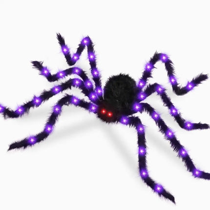 Practical 8 Modes Halloween Spider Web Lights Glow 250 LEDs LED Spider Net Hanging 5m Scary Giant Spider Haunted House