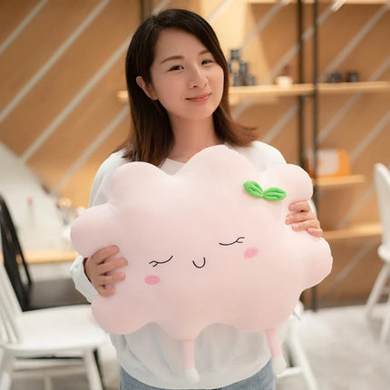 Plush Pillow Sleeping Sun Cloud Shaped Cartoon Bed Decor Nursing Yellow Pink Blue 6 Sizes