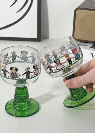 1/2 pezzi albero di Natale stile Alsace tazza di vino rosso set di confezioni regalo in vetro di cristallo per vino dolce per uso domestico con due bicchieri da champagne - riparo82