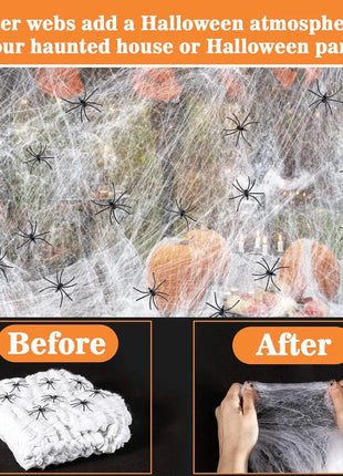 200cm Halloween Spiders Outdoor Decoration Halloween Plush Spiders Giant Spider for Indoor Outdoor Garden Party Decoration - Riparo82