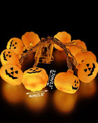 1.5M 10LED Halloween LED Light String Horror Eyeballs Pumpkin Spider Bat Skull Lamp Trick Or Treat Happy Halloween Party Decor - Riparo82
