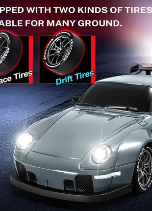 4WD RC Drift Car con luce a LED 2.4G Radio 20KM/h Auto da corsa telecomandate ad alta velocità Modello di veicolo Giocattolo regalo per Ragazzo Ragazza Kid