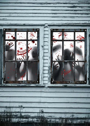 Halloween Curtain Backdrop with Female Ghost Design used for Creating A Terrifying Atmosphere In Indoor/Outdoor Party Decor - Riparo82