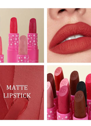 3Pcs/Box Korean Matte Lipstick Set for Women Waterproof Long-Lasting High Pigmented Lipgloss Cosmetic Beauty Makeup - Riparo82