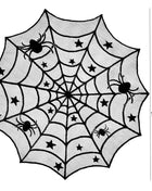 Halloween Decoration Black Spider Web Tablecloth Lace Table Runner Fireplace Cover Halloween Party Home Decor Haunted House Prop - Riparo82