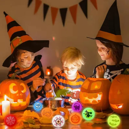 20/40Pcs Halloween Party Kids Gift Plastic Pumpkin Boxes with Glow in The Dark Bouncy Balls Trick or Treat Favors Goodie Fillers