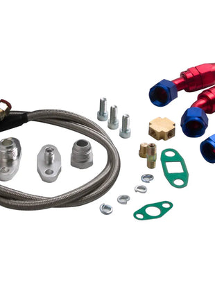 T3/ Turbocharger Internal Wastegate Turbo Manifold For Bmw E36 E46 E39 M50 M52 + Oil Line Kit