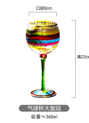 Calice da vino rosso in cristallo Bicchieri colorati Bicchiere da vino Bicchiere da whisky in vetro dipinto a mano artificiale Regalo di Natale - riparo82