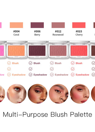 Matte Natural Cheek Tint Blush Palette Face Contouring Face Blusher Single Waterproof Matte Peach Rouge Contour Shadow Palette M - Riparo82