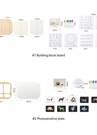 Tavolo sensoriale ottico in legno per bambini Montessori utilizzato per giochi da tavolo sensoriali Regalo di giocattoli per l'ortografia di numeri e lettere - riparo82
