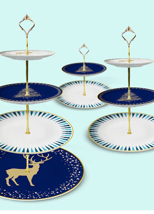 Set di stoviglie in porcellana di cervo nordico Ins per la casa, hotel, bistecche, piatti da dessert, tazze, decorazione per la disposizione degli alimenti occidentali, regalo di Natale - riparo82