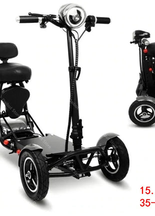 Scooter Mobilità 4 Ruote 500W Doppio Motore 36V - Pieghevole Anziani 3 Velocità - riparo82