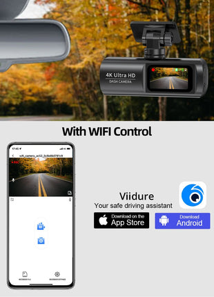 Dash Cam 4K WIFi GPS Front and Rear Night Vision Video Recorder HD 1080P Camera Auto System for car  Bicycles motorcycl summer - Riparo82