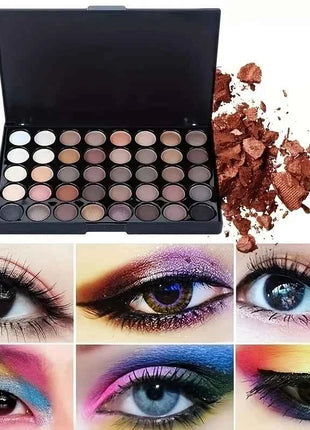 40 Color Eye shadow Palette Make-up for Women with Brushes Nude Eyeshadow Palette Glitter Matte Pigmented Powder Eye Cosmetics