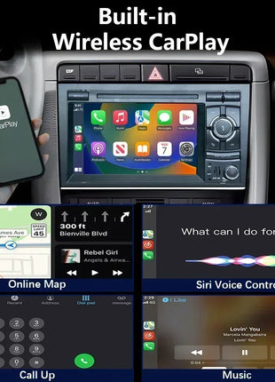Car Radio Multimedia Wireless Carplay For Audi A4 B6 B7 S4 RS4 2002-2012 CHSTEK Bluetooth Android GPS WIFI 4G Auto Screen Stereo - Riparo82
