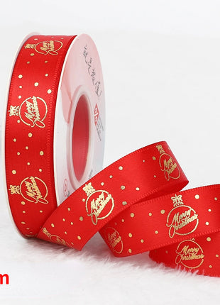 Nastro natalizio stampato da 5 metri Nastro natalizio in poliestere per design fatto a mano Decorazione natalizia Confezione regalo bouquet torta fai da te - riparo82