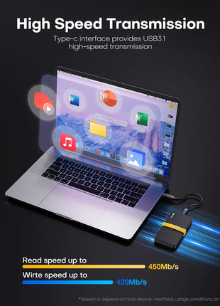 Unità a stato solido esterne Kodak Disco rigido 256 GB 512 GB 1 TB SSD portatile 450 MB/s Interfaccia 2 in 1 per telefono computer portatile