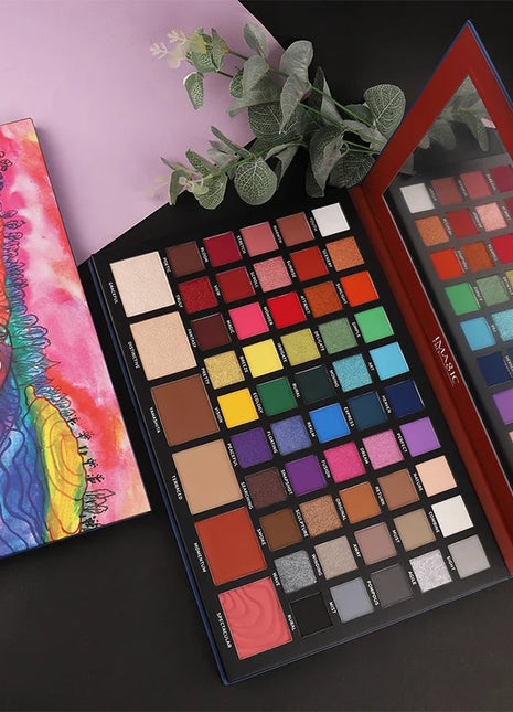 IMAGIC 56 Color Terraced Eyeshadow Pearlescent Matte Polarized European  American Eyeshadow Palette Stage Makeup Artist - Riparo82