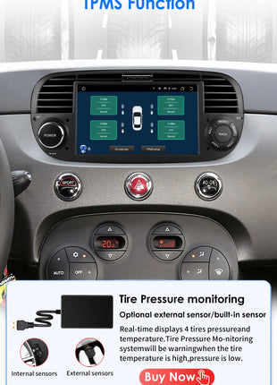 Hizpo 7 Inch 8 Core Car Radio Stereo for FIAT 500 2007-2015 GPS 2din Autoradio CarPlay Android 13 Auto Navigation Head Unit Wifi - Riparo82