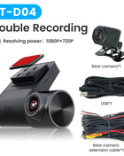 New Double Recording HD Dash Cam Visual angle 130° Super HD 1080P+720P support AR/ADAS driving assistance/fixed electronic dog - Riparo82