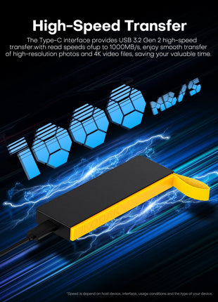 Kodak Unità Esterna Disco Rigido SSD Portatile 1TB 512GB 256GB 128GB USB3.2 Tipo-C Gen2 Ad Alta Velocità 1000MB/s Per Il Computer Portatile Desktop X206