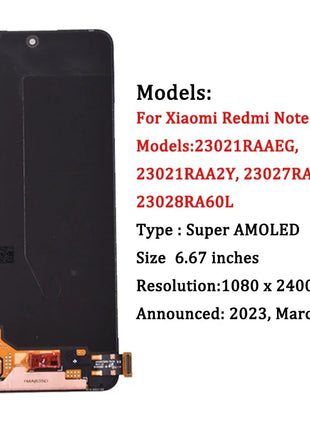 Nota 12 4G Per Xiaomi Redmi Nota 12 4G 22111317I Display LCD Touch Screen Digitizer Pannello di Montaggio Per Redmi Nota 12 5G LCD - riparo82