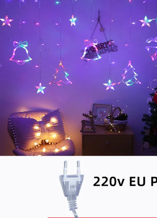 220V Spina UE Natale Cervo Campana Sta Tenda Luci della stringa LED Ghirlanda Lucine Decorazione natalizia per la decorazione della festa nuziale