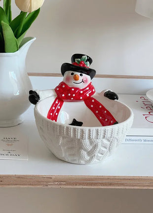 Piatto pupazzo di neve di Natale, piatto da dessert in ceramica, regalo di Natale, piatto creativo e carino - riparo82