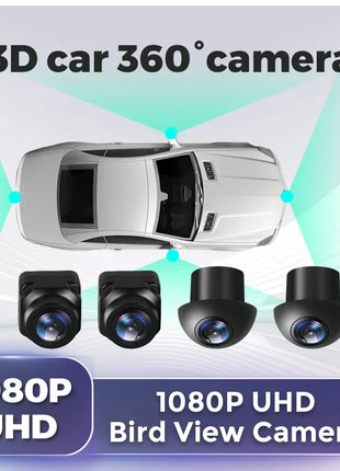 360° Panoramic Camera 1080P HD Cam for Android Car Radio Multimedia Player Rear Front Left Right 360 Surround View 3D Display - Riparo82