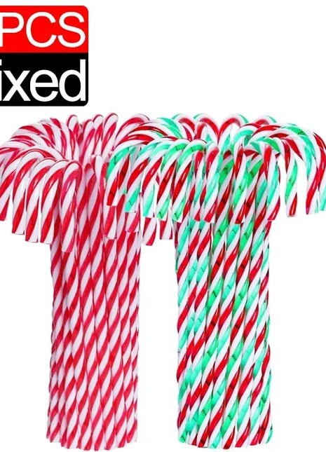 100/10 pezzi di bastoncini di zucchero di Natale ornamento di plastica albero di Natale appeso decorazione stampella intrecciata bastoncini di zucchero favore di partito al coperto - riparo82