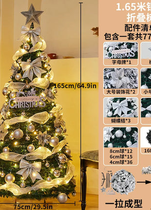 1.5M-2.25M Albero di Natale Allungabile PVC Floccato Albero di Natale Premium Denso Pino Artificiale Salvaspazio Pieghevole Ornamenti natalizi