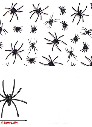4.5x5cm Artificial Plastic Spiders Mini spider Black Fake Spiders Halloween Prank Props for Halloween DIY Party Decoration - Riparo82
