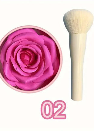 2pc Petal Blush Palette set with brush,Highgloss Contouring Cream Contour Makeup Rouge for Women Beauty Cosmetics Makeup Palette - Riparo82