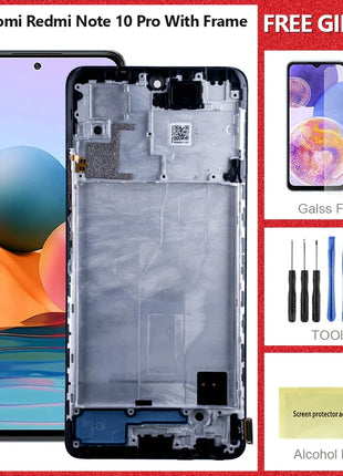 LCD di alta qualità per Xiaomi Redmi Note 10 Pro Display LCD Touch Screen Digitizer Assembly M2101K6G M2101K6R Parte di visualizzazione dello schermo - riparo82