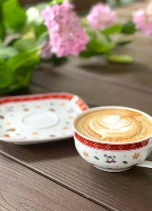 Set di piatti natalizi in ceramica ad alta temperatura, albero di Natale, piatto per cibo occidentale, bella tazza da caffè, ciotola, set natalizio di varietà ricca - riparo82